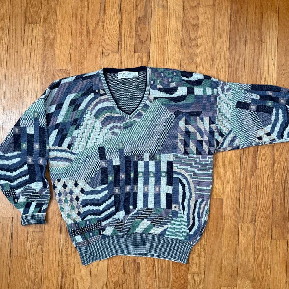 St. Croix V-Neck Knit Sweater men’s L